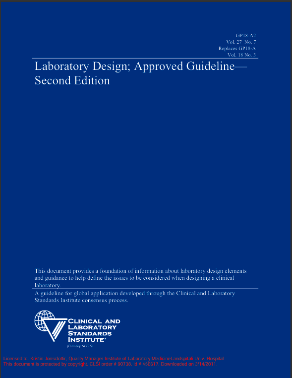 CLSI Laboratory Design