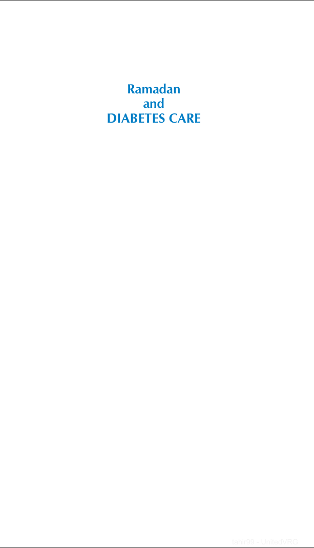 Ramadan and Diabetes Care