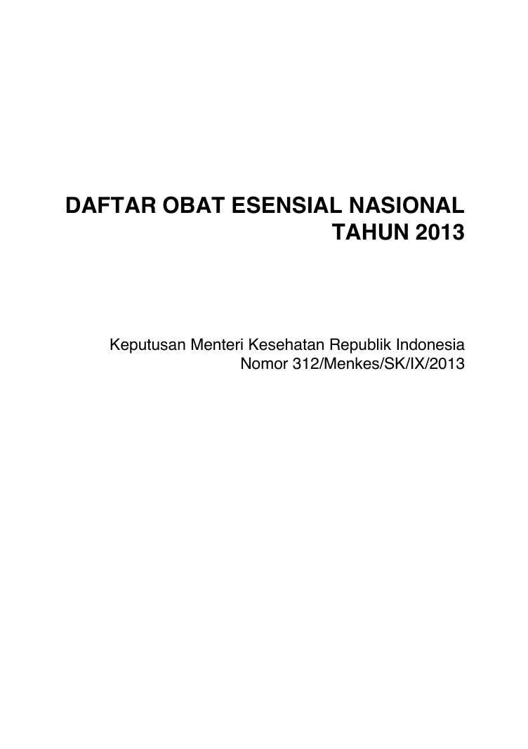 Daftar Obat Esensial Nasional