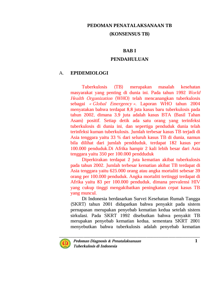 Pedoman Penatalaksanaan TB (Konsensus TB))
