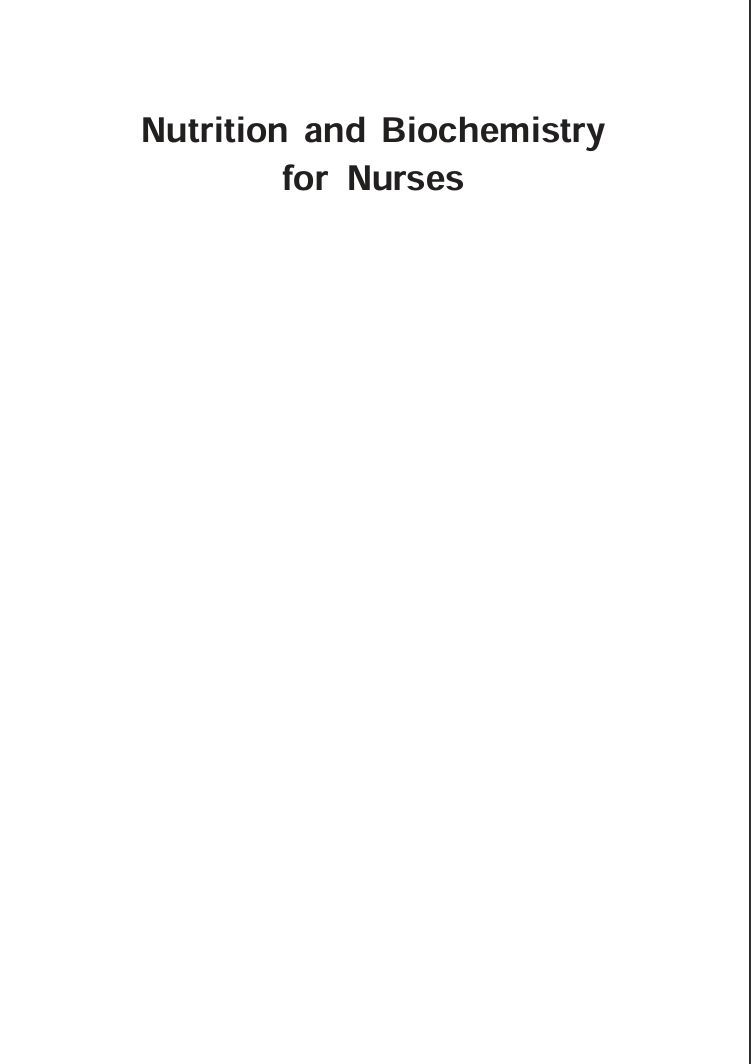 Nutrition and Biochemistry for Nurses